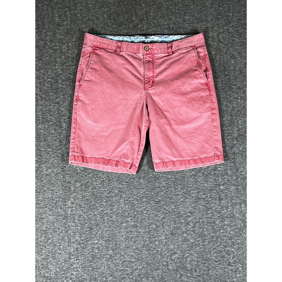 Tommy Bahama Other - Tommy Bahama Mens Boracay Chino Shorts Coral Pink Size 35x9 Stretch